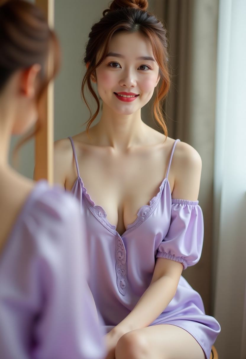 秋日枫叶小径漫步少女画报级壁纸