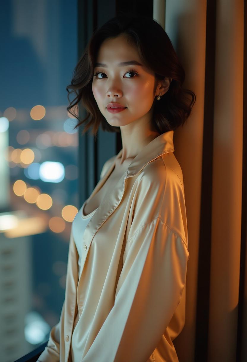 夏日祭典花火浴衣少女梦幻慢镜头